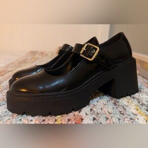 Madden Girl Black Platform Mary Janes